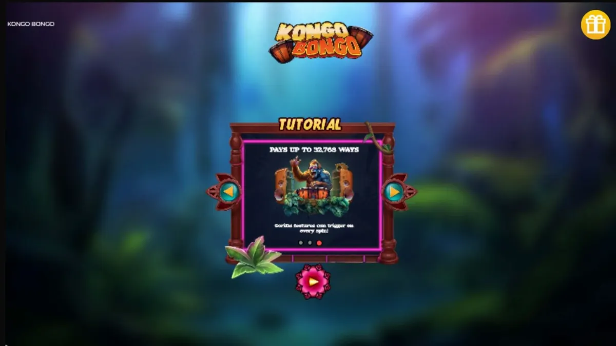 Cenário vibrante da selva no slot Kongo Bongo com símbolos temáticos
