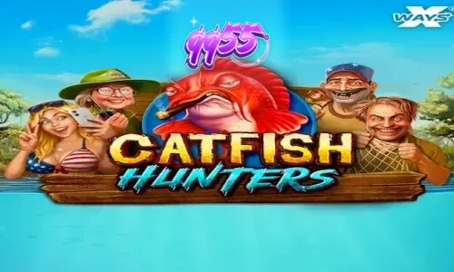 Interface do jogo Catfish Hunters com elementos temáticos de pesca e rio